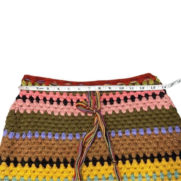 James Coviello x Anna Sui RARE Granny Knit Striped 100% Alpaca Knit Skirt Size S - Picture 4 of 10